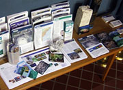 Photo of USGS fliers and fact sheets for outreach