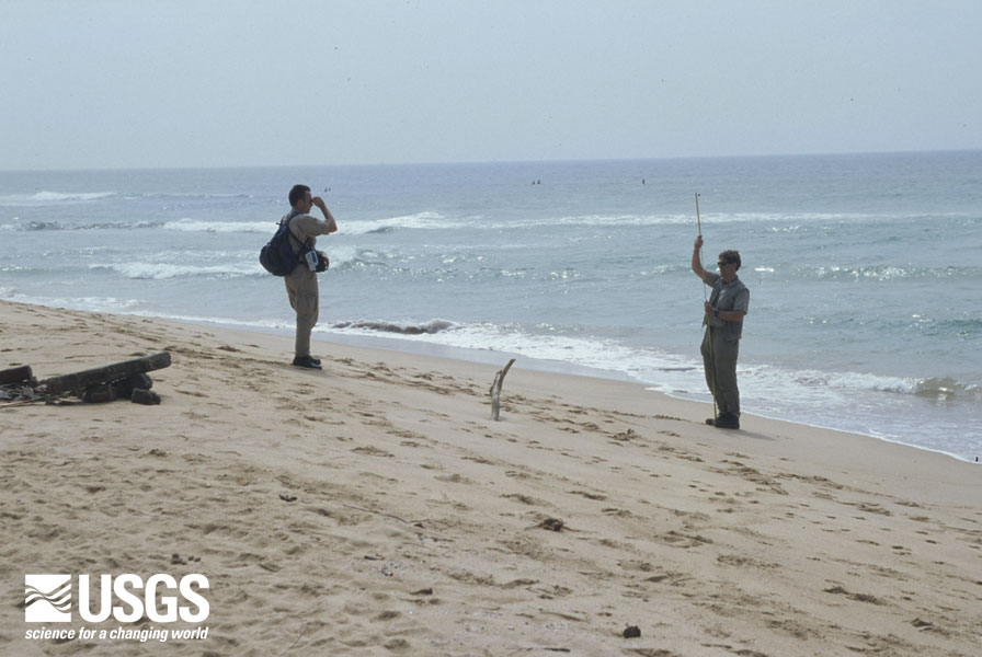 Photo, surveying topographic profile