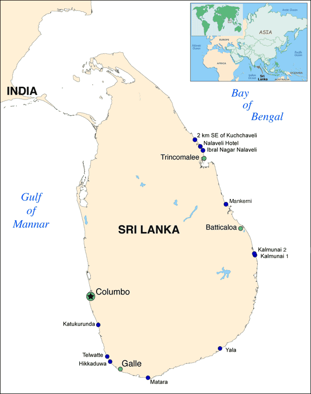 Photo, sand inside Kalmundai Post Office