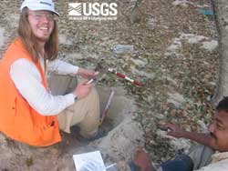 Photo, taking sediment samples