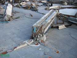 steel-reinforced support bent by tsunami